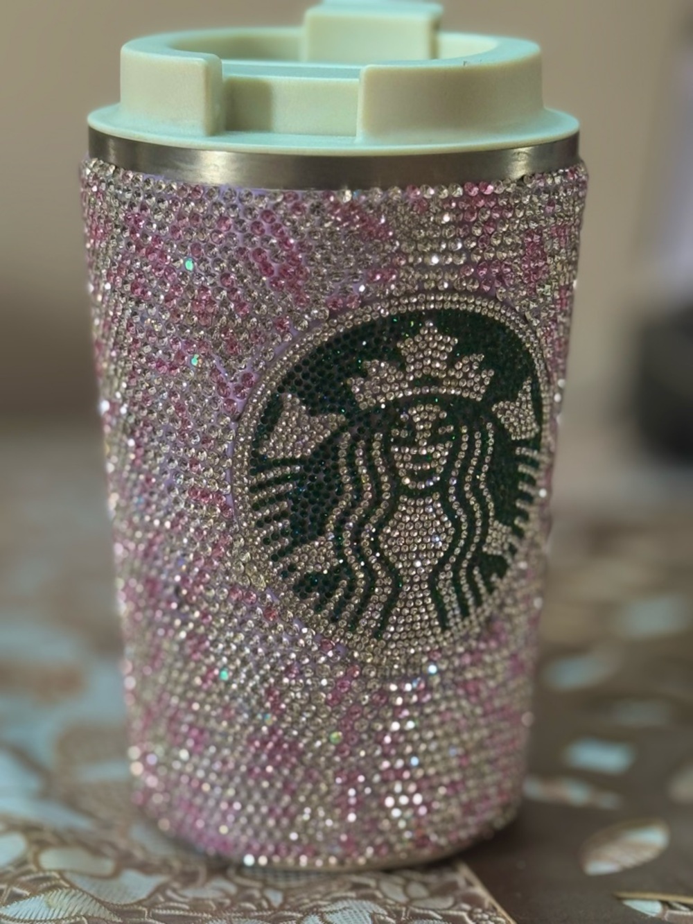 Stunning Rhinestone Encrusted Crystal Temperature Control CouturMug -